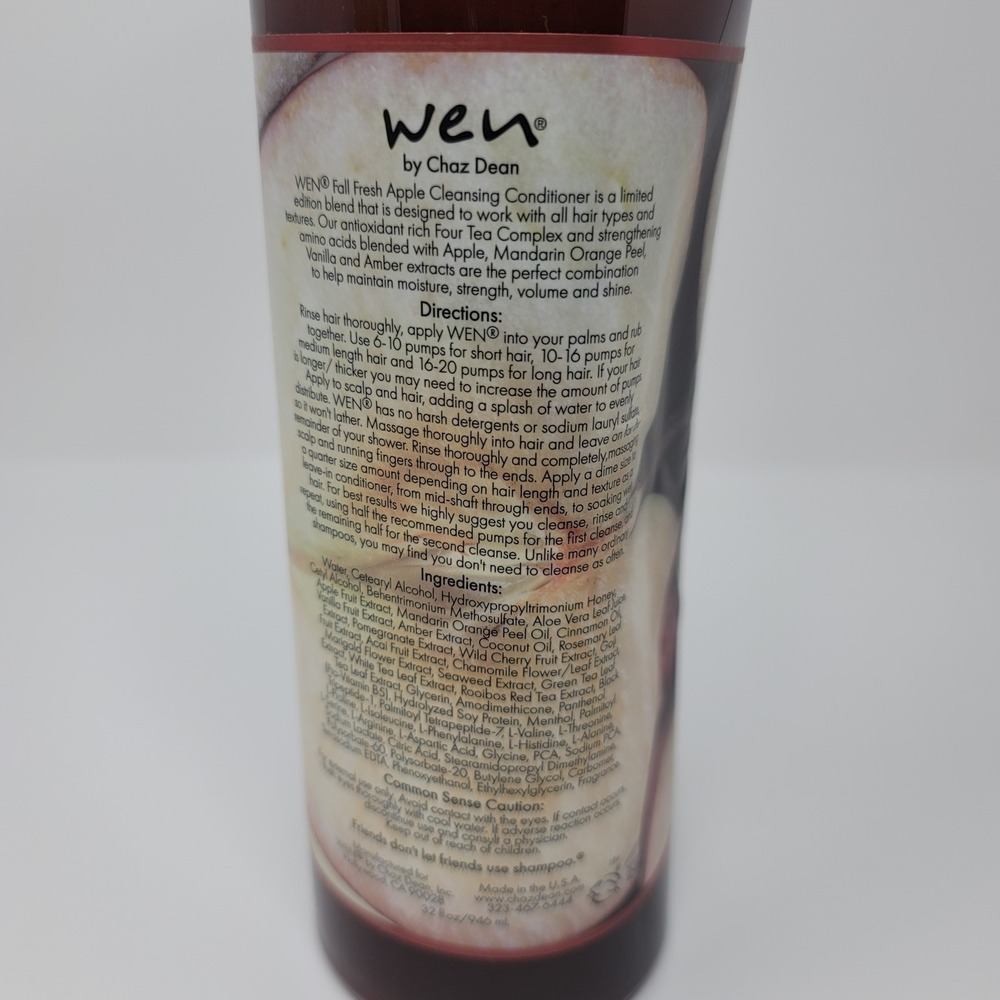 WEN Chaz Dean Fall Fresh Apple Cleansing Conditioner 32oz Limited Edition Sealed - Picture 3 of 5